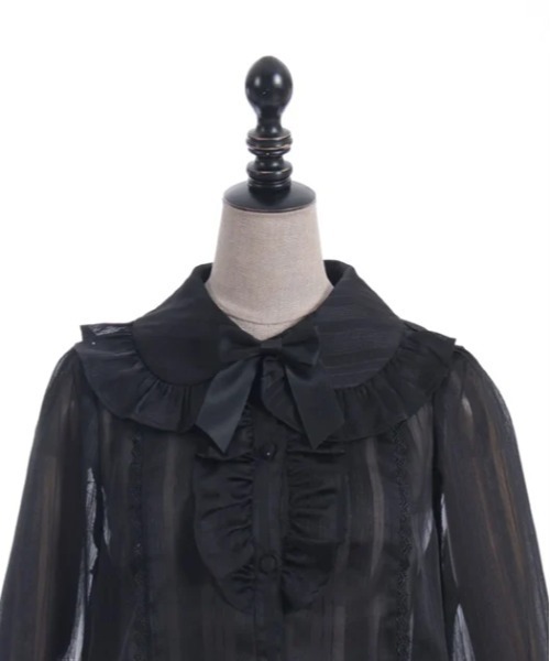 axes femme kawaii（アクシーズファムカワイイ）の「ストライプシアーブラウス（シャツ/ブラウス・レディース・ホワイト/ブラック/ピンク・MEDIUM）」の18枚目の写真