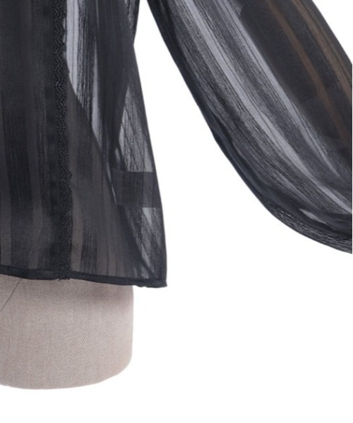 axes femme kawaii（アクシーズファムカワイイ）の「ストライプシアーブラウス（シャツ/ブラウス・レディース・ホワイト/ブラック/ピンク・MEDIUM）」の19枚目の写真