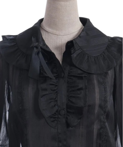 axes femme kawaii（アクシーズファムカワイイ）の「ストライプシアーブラウス（シャツ/ブラウス・レディース・ホワイト/ブラック/ピンク・MEDIUM）」の20枚目の写真