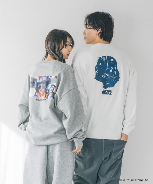 LOWRYS FARM(ローリーズファーム)の「【STAR WARS】ウラケ 291001(スウェット・メンズ・グレー/オフホワイト/ブラック・MEDIUM/LARGE)」の3枚目の写真