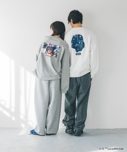 LOWRYS FARM(ローリーズファーム)の「【STAR WARS】ウラケ 291001(スウェット・メンズ・グレー/オフホワイト/ブラック・MEDIUM/LARGE)」の5枚目の写真