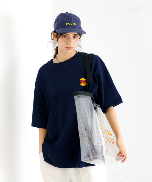 POLeR(ポーラー)の「【POLeR/ポーラー】PVC POOL BAG/マルチプールバッグ/ユニセックス(トートバッグ・メンズ・オレンジ/クリア/ブラック・フリー)」の1枚目の写真