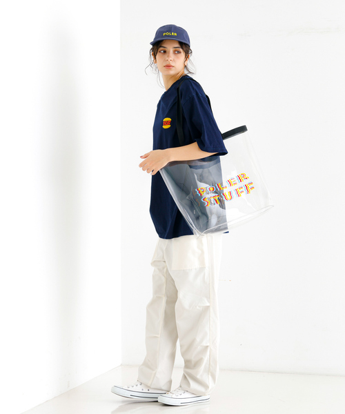 POLeR(ポーラー)の「【POLeR/ポーラー】PVC POOL BAG/マルチプールバッグ/ユニセックス(トートバッグ・メンズ・オレンジ/クリア/ブラック・フリー)」の8枚目の写真