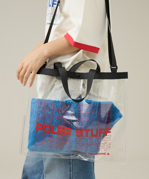 POLeR（ポーラー）の「【POLeR/ポーラー】PVC POOL BAG/マルチプールバッグ/ユニセックス（トートバッグ・メンズ・オレンジ/クリア/ブラック/ブラック系その他/イエロー系その他・フリー）」の3枚目の写真