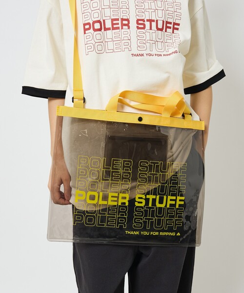 POLeR（ポーラー）の「【POLeR/ポーラー】PVC POOL BAG/マルチプールバッグ/ユニセックス（トートバッグ・メンズ・オレンジ/クリア/ブラック/ブラック系その他/イエロー系その他・フリー）」の4枚目の写真