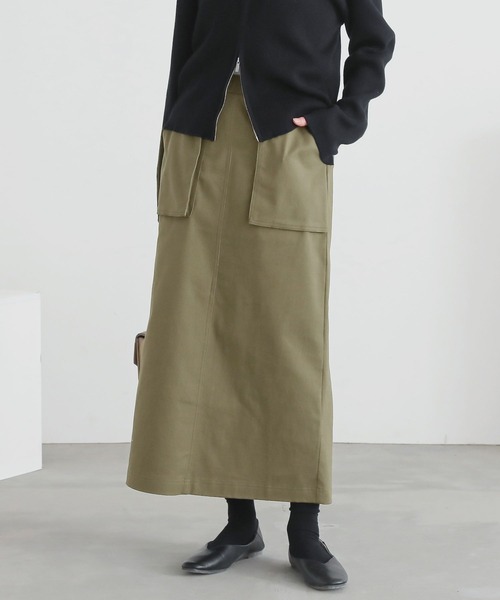 n'OrLABEL（ノアールレーベル）の「『立体ポケットナロースカート』（スカート・レディース・ブラック/ベージュ/カーキ・1/2）」の3枚目の写真