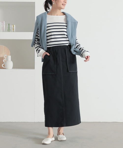 n'OrLABEL（ノアールレーベル）の「『立体ポケットナロースカート』（スカート・レディース・ブラック/ベージュ/カーキ・1/2）」の2枚目の写真