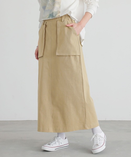 n'OrLABEL（ノアールレーベル）の「『立体ポケットナロースカート』（スカート・レディース・ブラック/ベージュ/カーキ・1/2）」の18枚目の写真