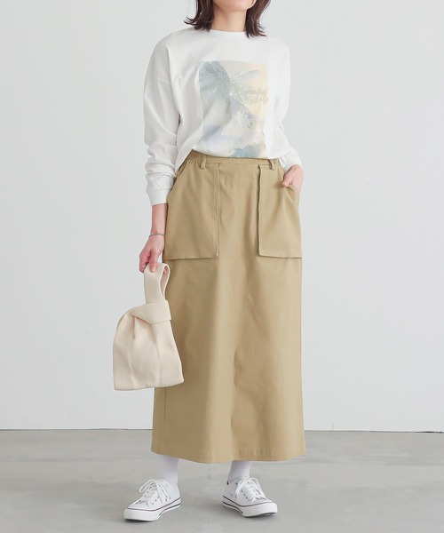 n'OrLABEL（ノアールレーベル）の「『立体ポケットナロースカート』（スカート・レディース・ブラック/ベージュ/カーキ・1/2）」の21枚目の写真