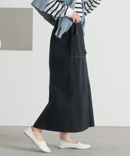 n'OrLABEL（ノアールレーベル）の「『立体ポケットナロースカート』（スカート・レディース・ブラック/ベージュ/カーキ・1/2）」の4枚目の写真