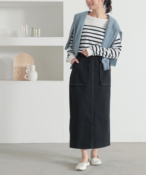 n'OrLABEL（ノアールレーベル）の「『立体ポケットナロースカート』（スカート・レディース・ブラック/ベージュ/カーキ・1/2）」の5枚目の写真