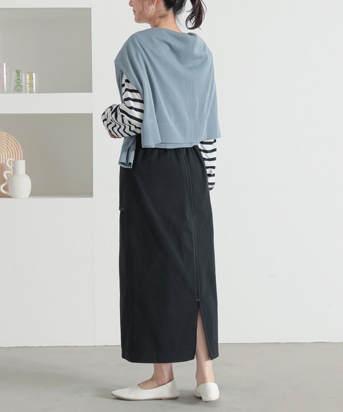 n'OrLABEL（ノアールレーベル）の「『立体ポケットナロースカート』（スカート・レディース・ブラック/ベージュ/カーキ・1/2）」の6枚目の写真