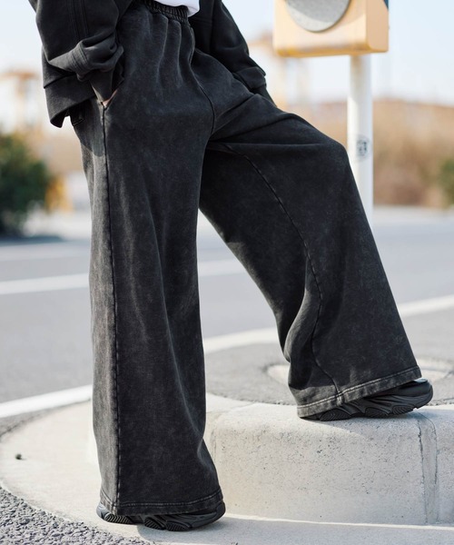 ROCHEM(ローシェン)の「ヘビーウェイトワイドフレアスウェットパンツ(SETUP着用可能)(スウェットパンツ・メンズ・ブラック/グレー/ブラック系1・XS/S/M/L)」の3枚目の写真