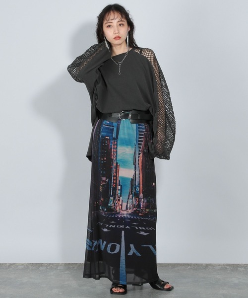 HARE（ハレ）の「city photoナロースカート(HARE)（スカート・レディース・ブラック/マルチ・FREE）」の16枚目の写真