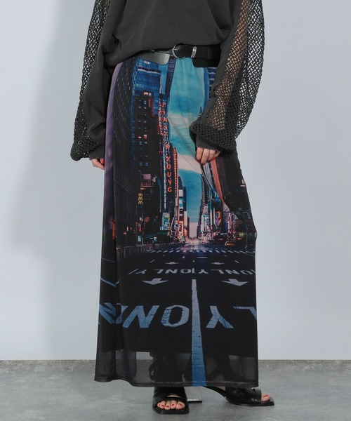 極美品✨️HARE ハレ 近年 レイヤードデザイン スカート KASANE セール】city photoナロースカート(HARE)（スカート）｜HARE