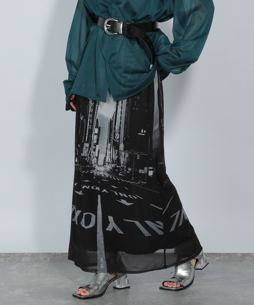 HARE（ハレ）の「city photoナロースカート(HARE)（スカート・レディース・ブラック/マルチ・FREE）」の13枚目の写真