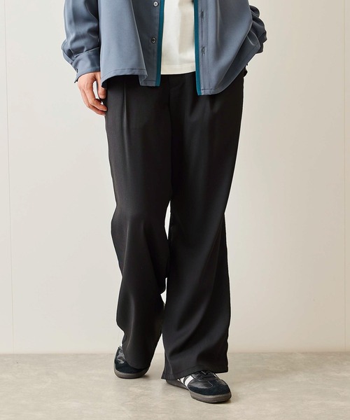 JUNRED（ジュンレッド）の「ニーベルテッドワイドフレアパンツ（スラックス・メンズ・ブラック/チャコールグレー・S/M/L）」の9枚目の写真