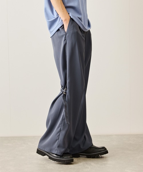 JUNRED（ジュンレッド）の「ニーベルテッドワイドフレアパンツ（スラックス・メンズ・ブラック/チャコールグレー・S/M/L）」の13枚目の写真