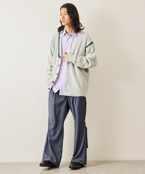 JUNRED（ジュンレッド）の「ニーベルテッドワイドフレアパンツ（スラックス・メンズ・ブラック/チャコールグレー・S/M/L）」の11枚目の写真