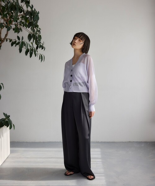 EMMEL REFINES（エメルリファインズ）の「＜EMMEL REFINES＞EM HW ラメシアー カーディガン（カーディガン/ボレロ・レディース・ベージュ/ライム/ライトブルー/ライラック・FREE）」の5枚目の写真