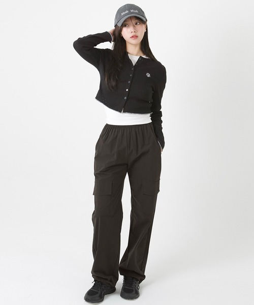 muahmuah(ムーアムーア)の「A'GEM/9 × .kom 『muah muah/ムーアムーア』 STITCH LOGO JACQUARD KNIT CARDIGAN/ステッチロゴ ジャガードニット カーディガン(カーディガン/ボレロ・レディース・ベージュ/ホワイト/ブラック・FREE)」の10枚目の写真