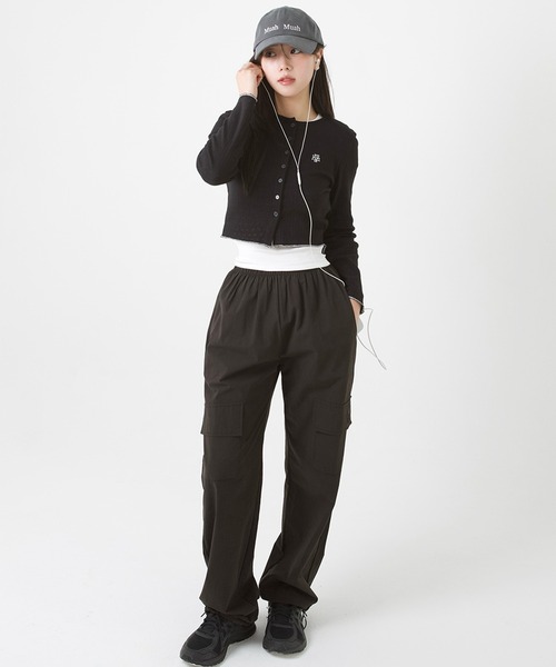 muahmuah(ムーアムーア)の「A'GEM/9 × .kom 『muah muah/ムーアムーア』 STITCH LOGO JACQUARD KNIT CARDIGAN/ステッチロゴ ジャガードニット カーディガン(カーディガン/ボレロ・レディース・ベージュ/ホワイト/ブラック・FREE)」の11枚目の写真