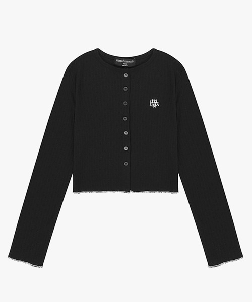 muahmuah(ムーアムーア)の「A'GEM/9 × .kom 『muah muah/ムーアムーア』 STITCH LOGO JACQUARD KNIT CARDIGAN/ステッチロゴ ジャガードニット カーディガン(カーディガン/ボレロ・レディース・ベージュ/ホワイト/ブラック・FREE)」の18枚目の写真