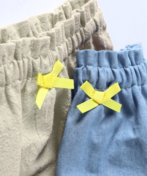 BRANSHES(ブランシェス)の「【ベビー/おそろい】ミモザ刺繍トップス&ボトムスセット(ロンパース・キッズ・オフホワイト/ブルー・70/80)」の11枚目の写真