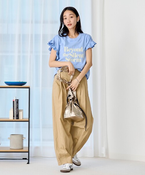 coen(コーエン)の「ピグメントアソートフリルTシャツ(Tシャツ/カットソー・レディース・その他1/コバルトブルー/オフホワイト/ダークグレー/ナチュラル/クリーム・M/L)」の14枚目の写真