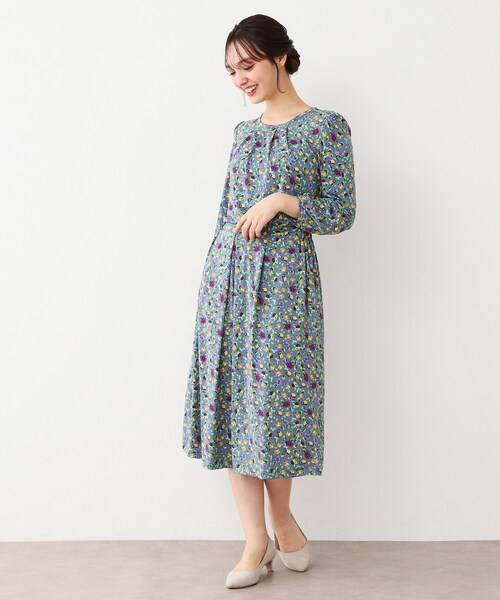 LAURA ASHLEY（ローラアシュレイ）の「【ジャージ素材／洗える／同柄アイテムあり】ポリアンサス柄 プルオーバー（Tシャツ/カットソー・レディース・グレー系5/ネイビー系・40/38）」の16枚目の写真