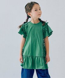 p.premier | 【ジュニア対応】サイドフリルTシャツワンピース(ワンピース)