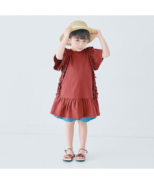 核P-MODEL テキストプリント シャツワンピース AMBIDEX Store △recycle OX 数字刺繍 シャツワンピース(F コン