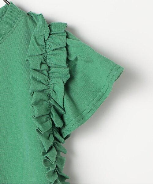 p.premier（ピードットプルミエ）の「【ジュニア対応】サイドフリルTシャツワンピース（ワンピース・キッズ・チャコール/グリーン/ブラウン/アイボリー・140/130/120/110/100/90/80）」の11枚目の写真
