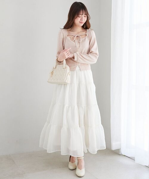 MAJESTIC LEGON(マジェスティックレゴン)の「フロントホックトップス(Tシャツ/カットソー・レディース・アイボリー/グレー/ピンク/ブラック・MEDIUM)」の12枚目の写真