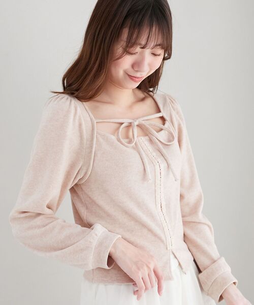 MAJESTIC LEGON(マジェスティックレゴン)の「フロントホックトップス(Tシャツ/カットソー・レディース・アイボリー/グレー/ピンク/ブラック・MEDIUM)」の16枚目の写真