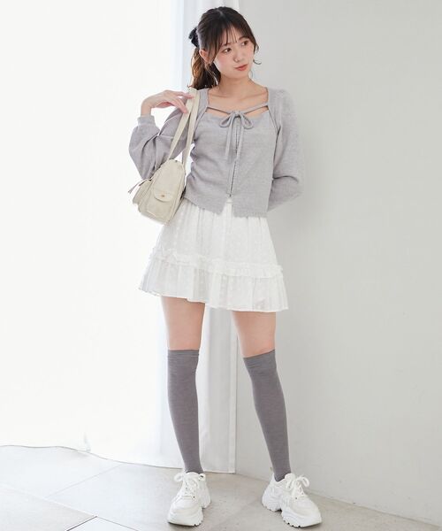 MAJESTIC LEGON(マジェスティックレゴン)の「フロントホックトップス(Tシャツ/カットソー・レディース・アイボリー/グレー/ピンク/ブラック・MEDIUM)」の19枚目の写真