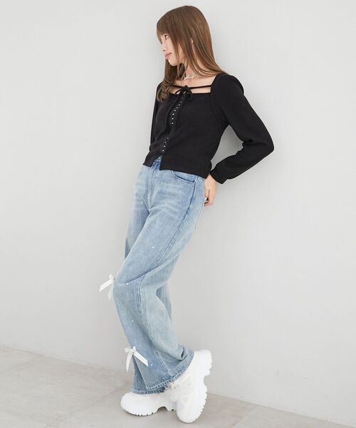 MAJESTIC LEGON(マジェスティックレゴン)の「フロントホックトップス(Tシャツ/カットソー・レディース・アイボリー/グレー/ピンク/ブラック・MEDIUM)」の21枚目の写真