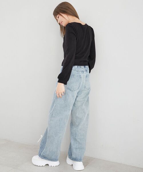 MAJESTIC LEGON(マジェスティックレゴン)の「フロントホックトップス(Tシャツ/カットソー・レディース・アイボリー/グレー/ピンク/ブラック・MEDIUM)」の22枚目の写真