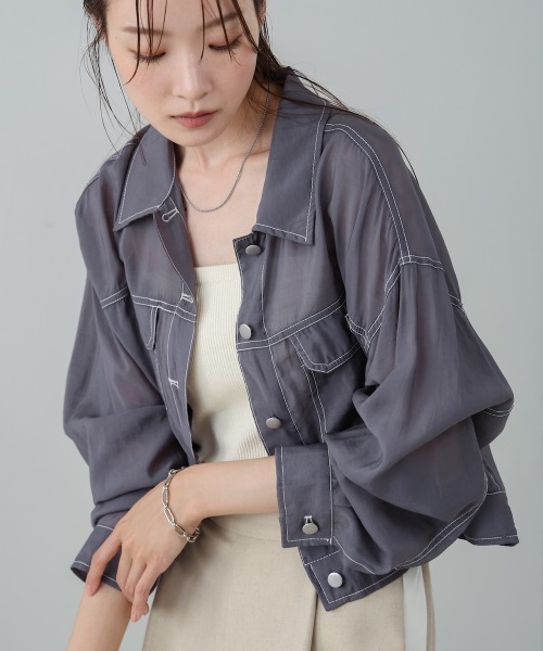 【DouDou】シアーシャツブルゾン （black） シアーシャツブルゾン | DOUDOU(ドゥドゥ)レディース | PAL
