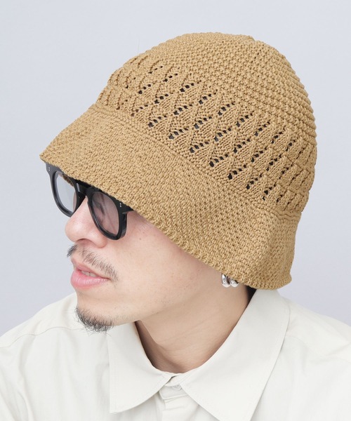 Basiquenti(ベーシックエンティ)の「リネンライク ニットハット クロシェハット(ハット・メンズ・ブラック/ベージュ/ネイビー・FREE)」の2枚目の写真