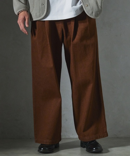 JOURNAL STANDARD relume（ジャーナルスタンダード　レリューム）の「【ZOZO限定】OVER CHEF DENIM PANTS（デニムパンツ・メンズ・キナリ/ブラウン/ブルー/カーキ/ライトブルー/ブラック・XS-Short/XS-Regular/XS-Long/S-Short/S-Regular/S-Long/M-Short/M-Regular/M-Long/L-Short/L-Regular/L-Long/XL-Short/XL-Regular/XL-Long）」の4枚目の写真