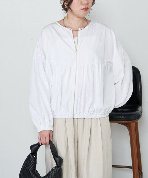 Jena espace merveilleux(ジェナ エスパスメルヴェイユ)の「レーヨンナイロン切替ブルゾン(ブルゾン・レディース・カーキ/ブラック/オフホワイト・FREE)」の2枚目の写真