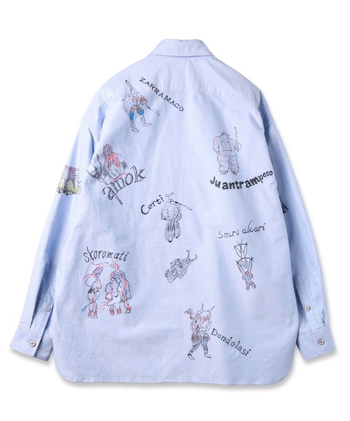 amok(アモク)の「HAND PAINTING MONSTER SHIRT(シャツ/ブラウス・メンズ・ホワイト/ブルー・S/M/L)」の11枚目の写真