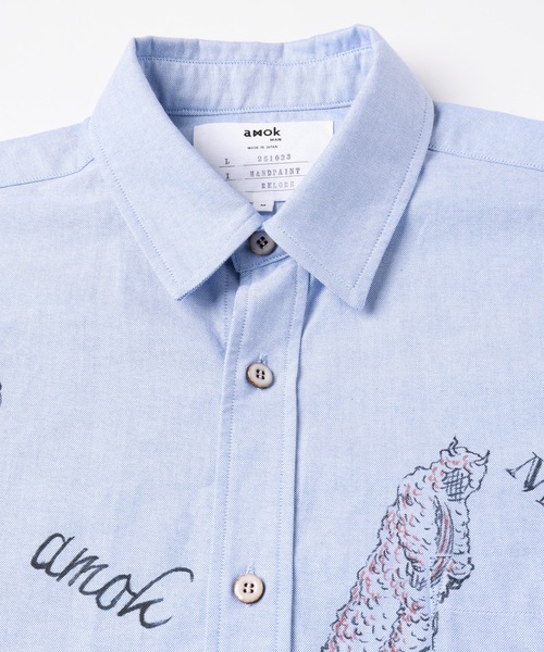 amok(アモク)の「HAND PAINTING MONSTER SHIRT(シャツ/ブラウス・メンズ・ホワイト/ブルー・S/M/L)」の12枚目の写真