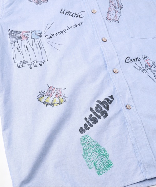 amok(アモク)の「HAND PAINTING MONSTER SHIRT(シャツ/ブラウス・メンズ・ホワイト/ブルー・S/M/L)」の15枚目の写真