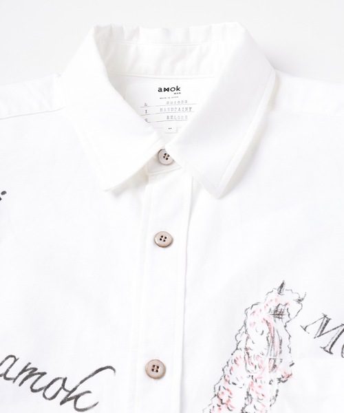 amok(アモク)の「HAND PAINTING MONSTER SHIRT(シャツ/ブラウス・メンズ・ホワイト/ブルー・S/M/L)」の18枚目の写真
