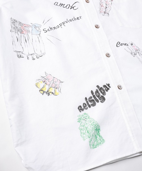 amok(アモク)の「HAND PAINTING MONSTER SHIRT(シャツ/ブラウス・メンズ・ホワイト/ブルー・S/M/L)」の20枚目の写真