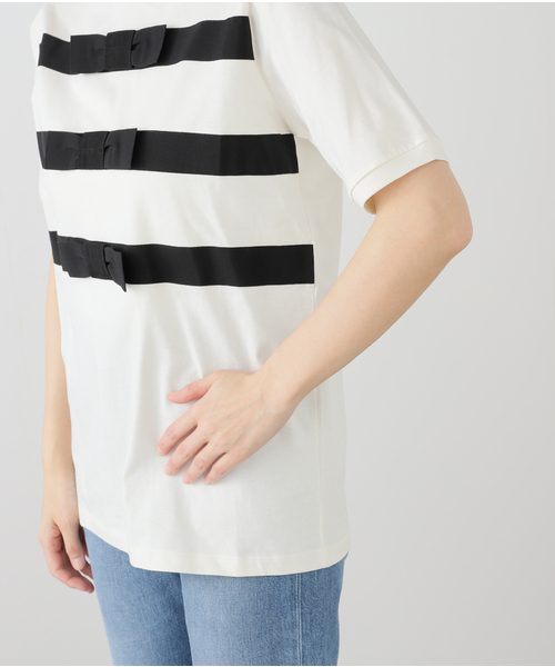 NINA RICCI/ニナ リッチ JERSEY BOW RIBBON TEE Tシャツ