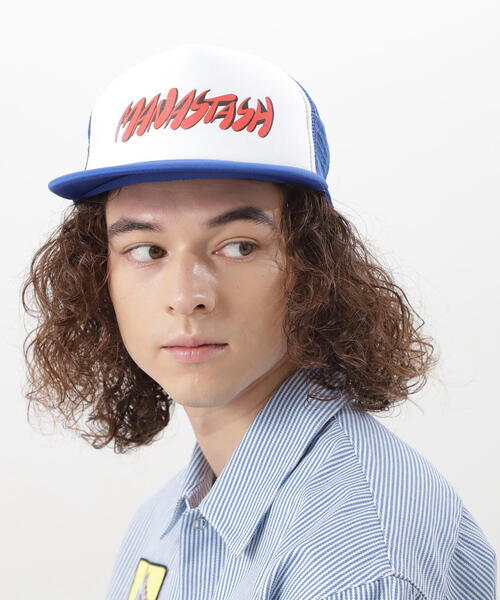 MANASTASH（マナスタッシュ）の「MANASTASH/マナスタッシュ/SWOOSH LOGO MESH TRUCKER/キャップ（キャップ・メンズ・ブラック/ブルー・F）」の21枚目の写真