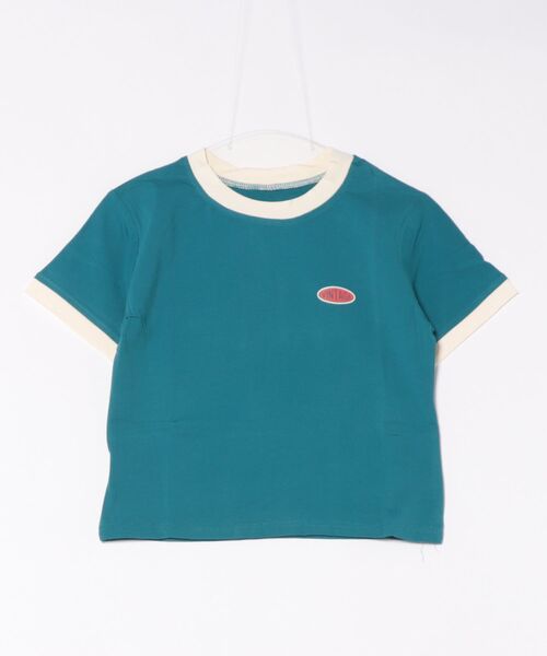 Lilamusant(リラミュゾン)の「【RS】【Lilamusant(リラミュゾン)】配色ワンポイントロゴ半袖リンガーTee(Tシャツ/カットソー・レディース・テラコッタ/ブルー/アイボリー・M/L)」の4枚目の写真